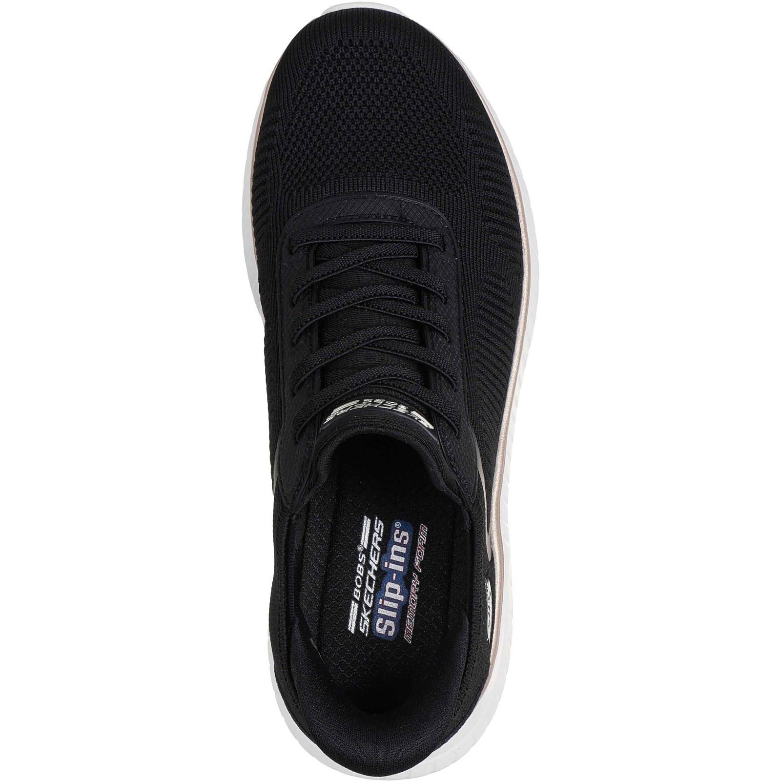 Skechers BOBS Sport Squad Chaos Textile Women's Black/Gold Standard Trainers