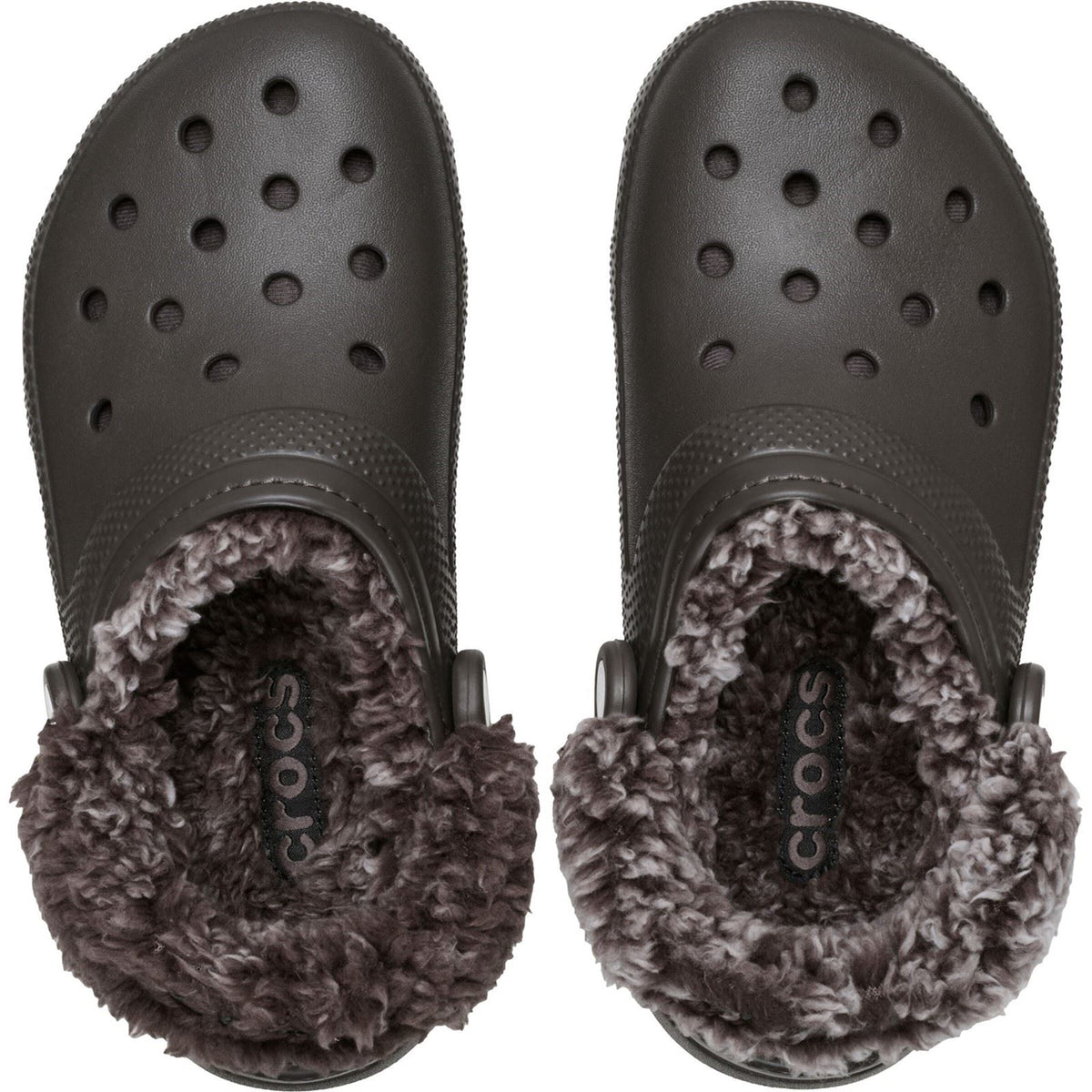Crocs Classic Fleece Lined Polyester Blend Men's Dark Cocoa Clogs