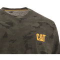 Caterpillar Trademark Banner Long Sleeve Cotton Men's Green T-Shirt