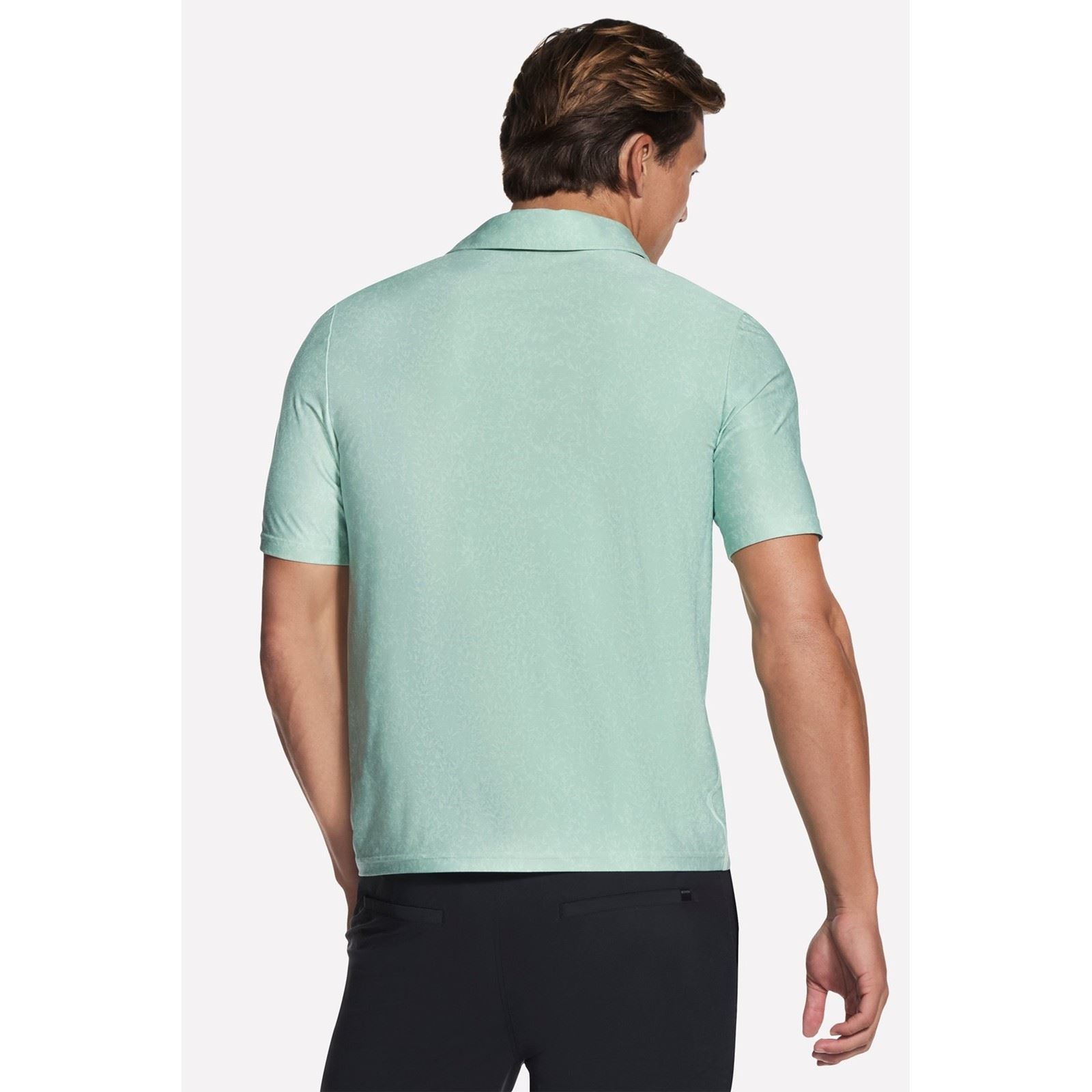 Skechers GO DRI All Day Printed Polyester Men's Green Polo Shirt