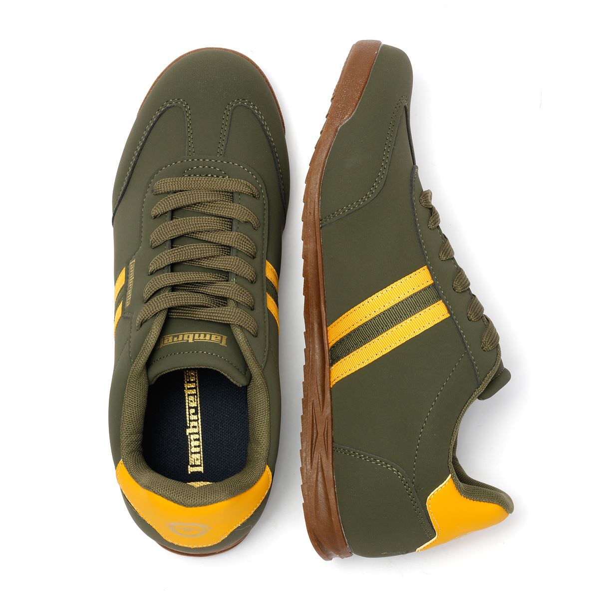 Lambretta Tackle Men's Khaki/Gold Trainers