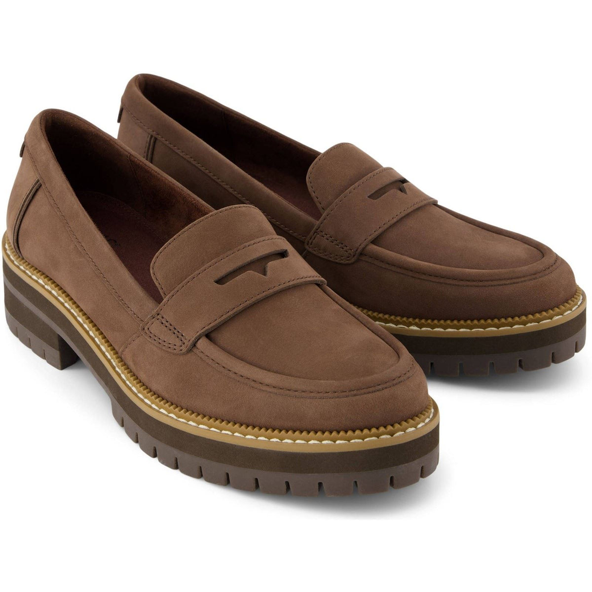 TOMS Cara Leather Women's Oak Brown Loafers