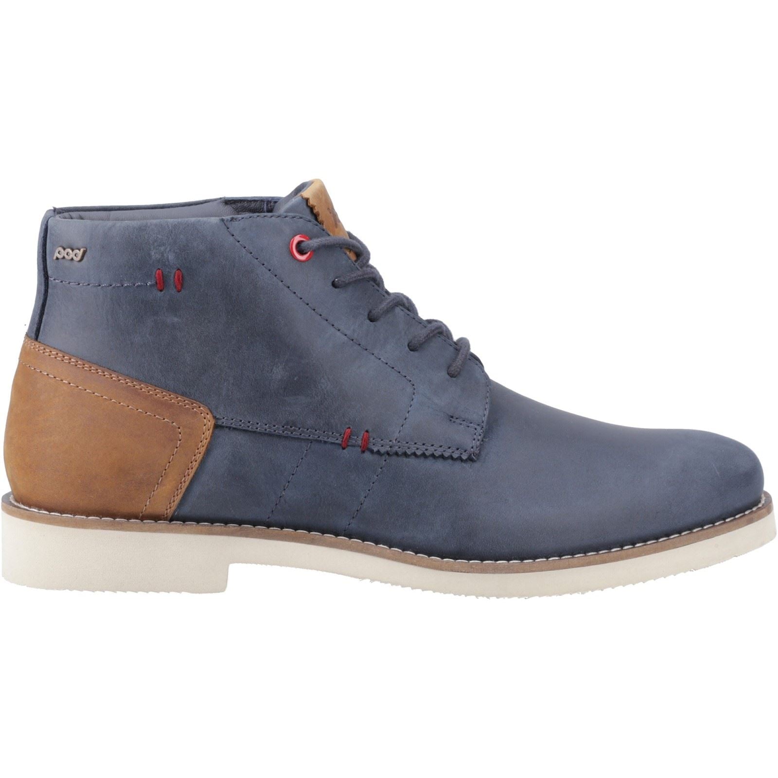 Pod Aries Leather Men's Navy Blue Boots