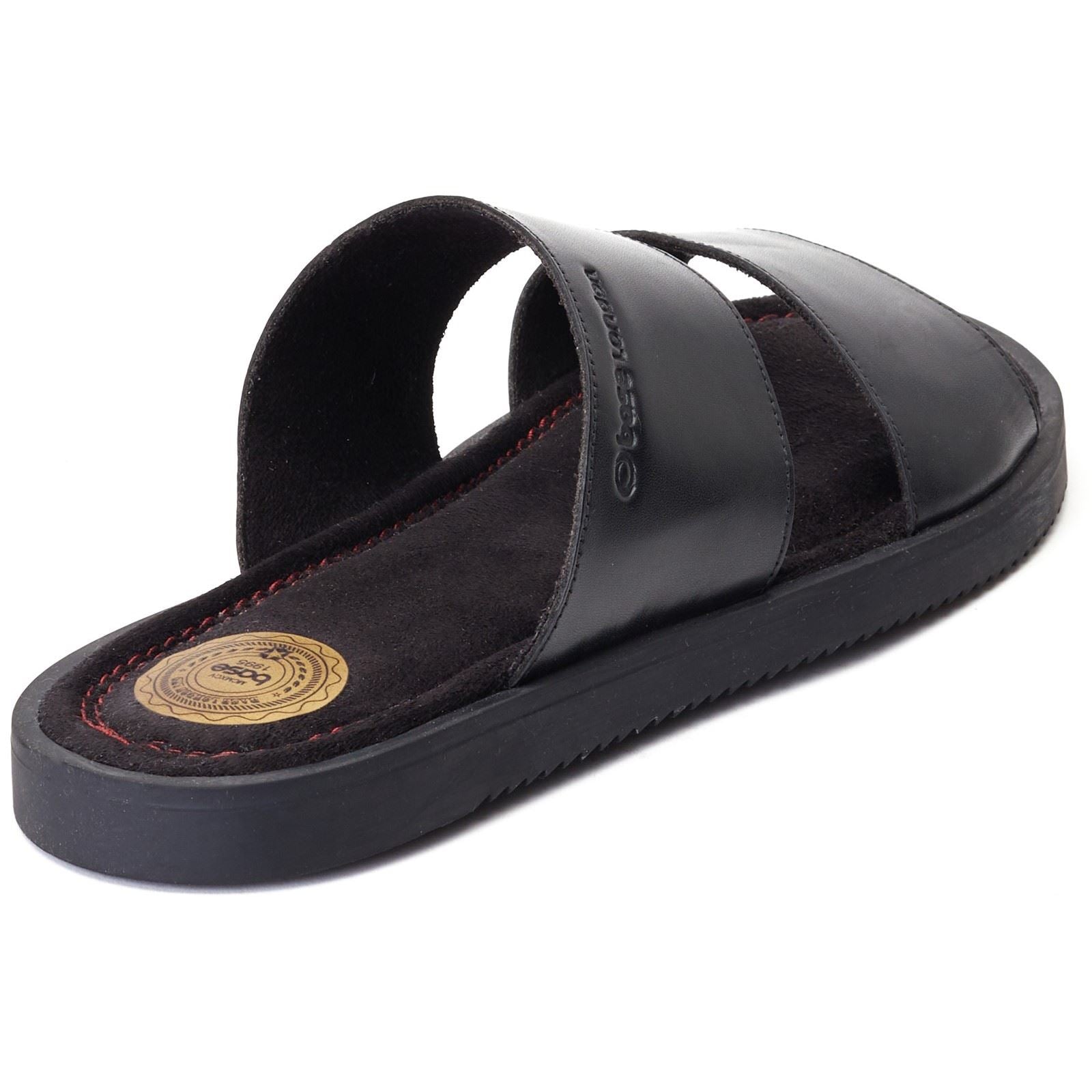 Base London Maven Leather Men's Black Sandals