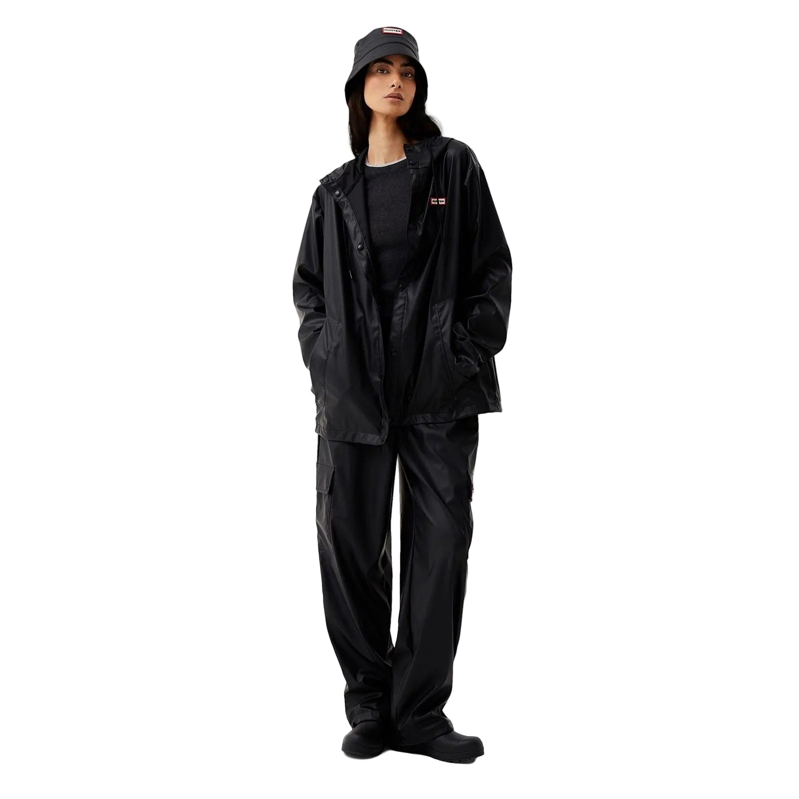 Hunter Izzy Hooded Black Jacket