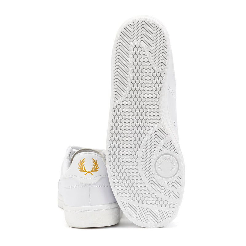 Fred Perry B721 Leather Men's White/Metallic Gold Trainers