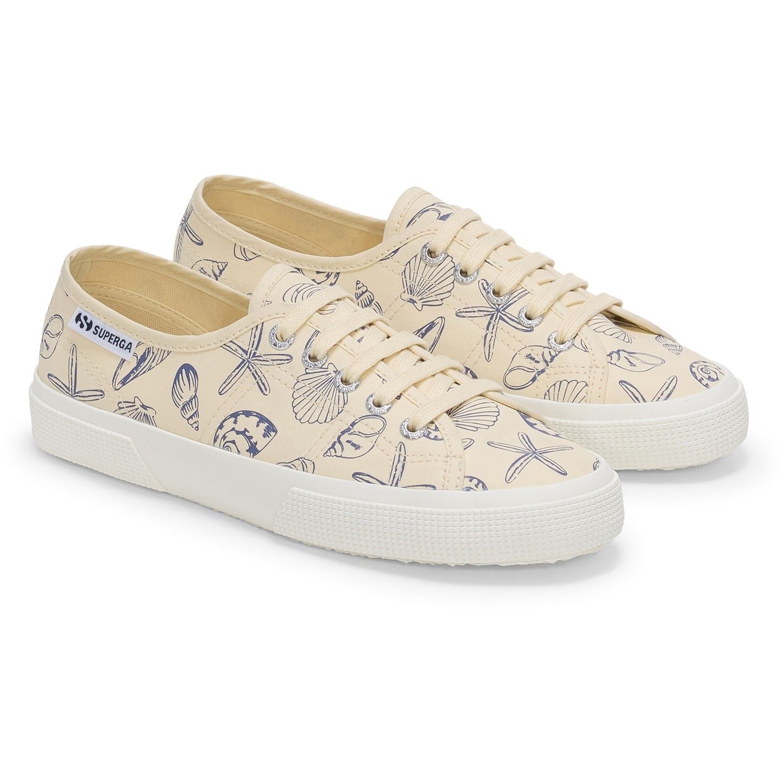 Superga 3750 Seashells Print Cotton Women's Beige Trainers