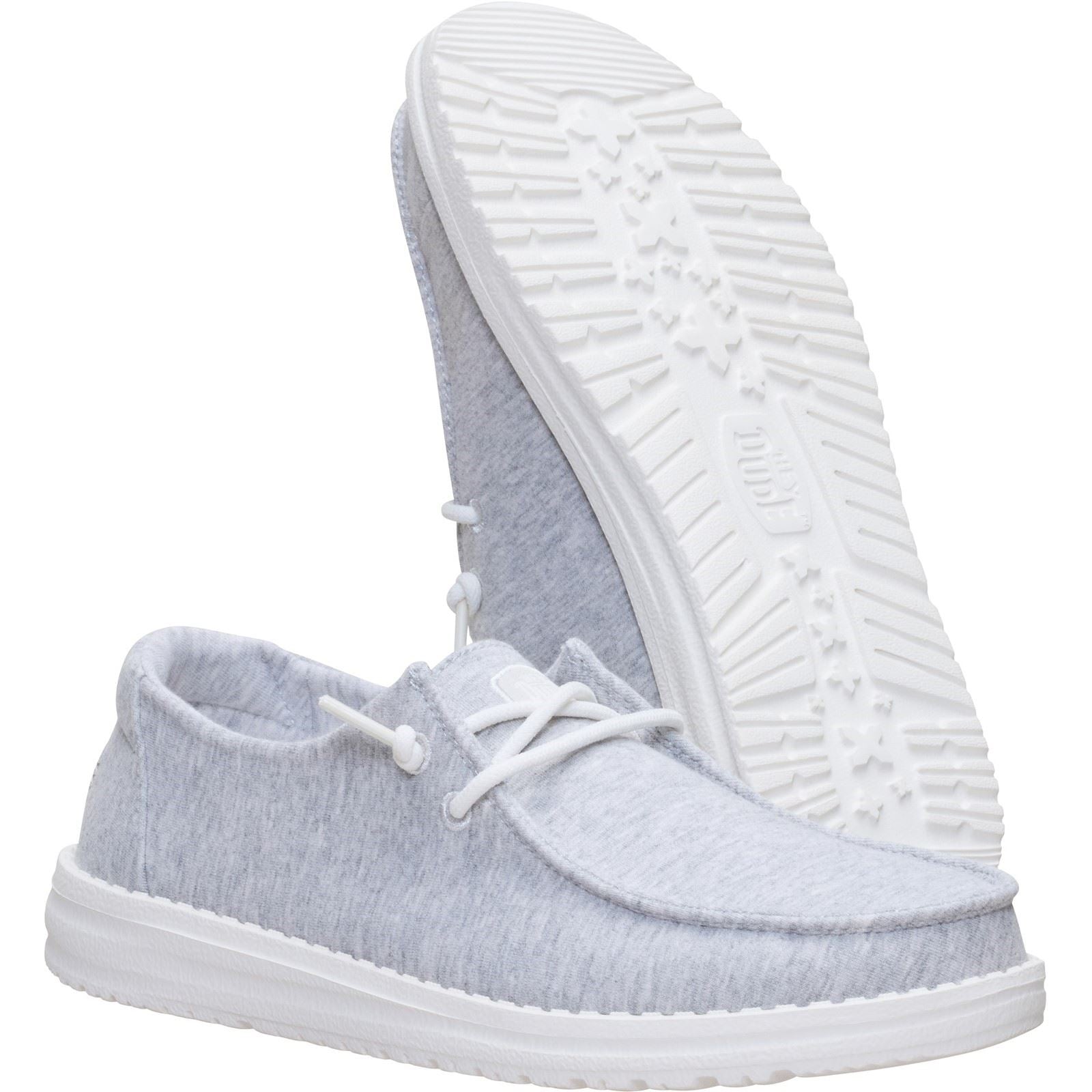 HEYDUDE Wendy Stretch Jersey Textile Women's Light Grey Loafers
