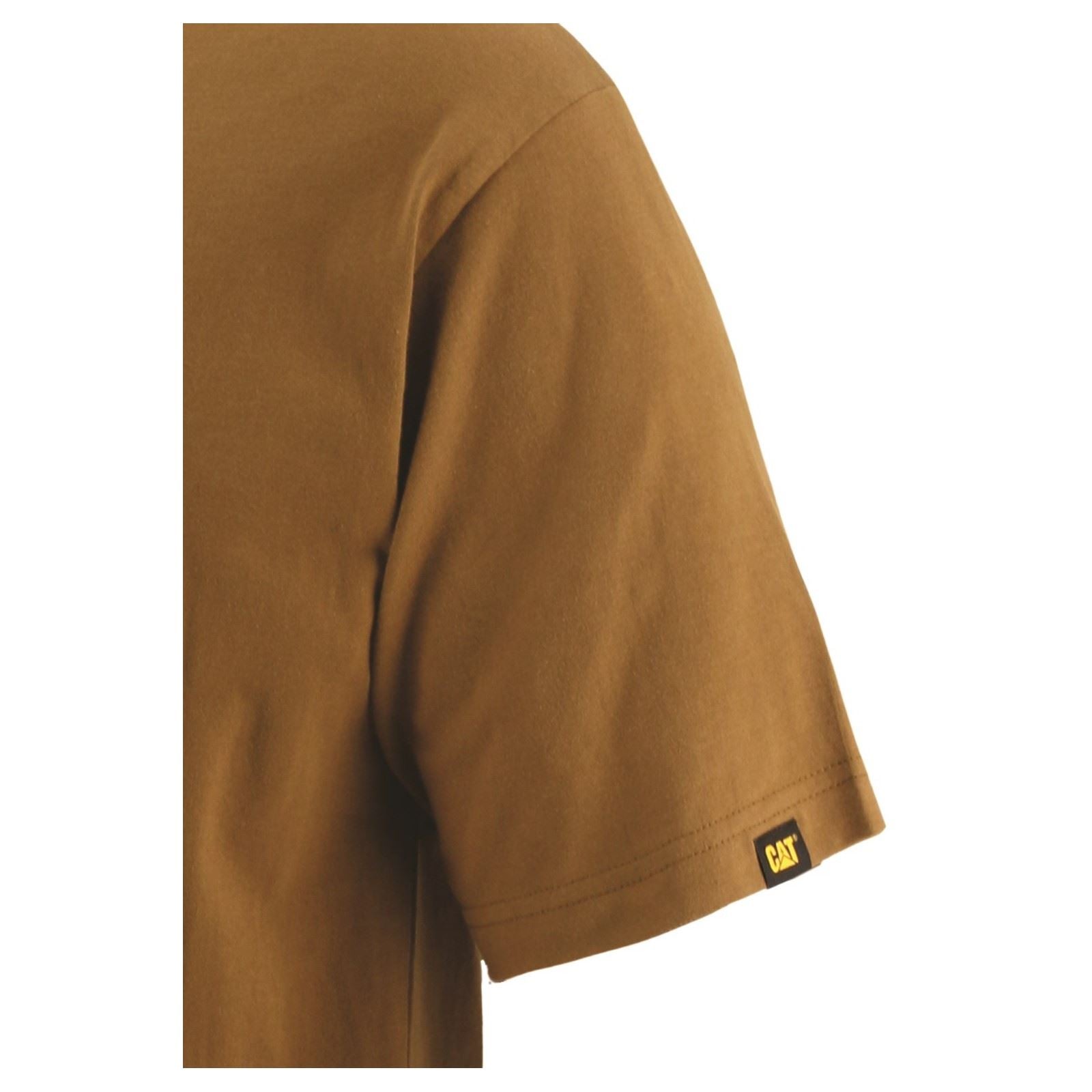 Caterpillar Trademark Logo Cotton Men's Bronze T-Shirt