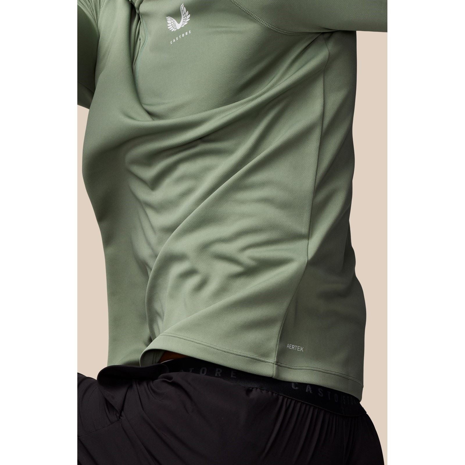 Castore Adapt Training 1/4 Zip Top Polyester Men's Green Activewear T-Shirts