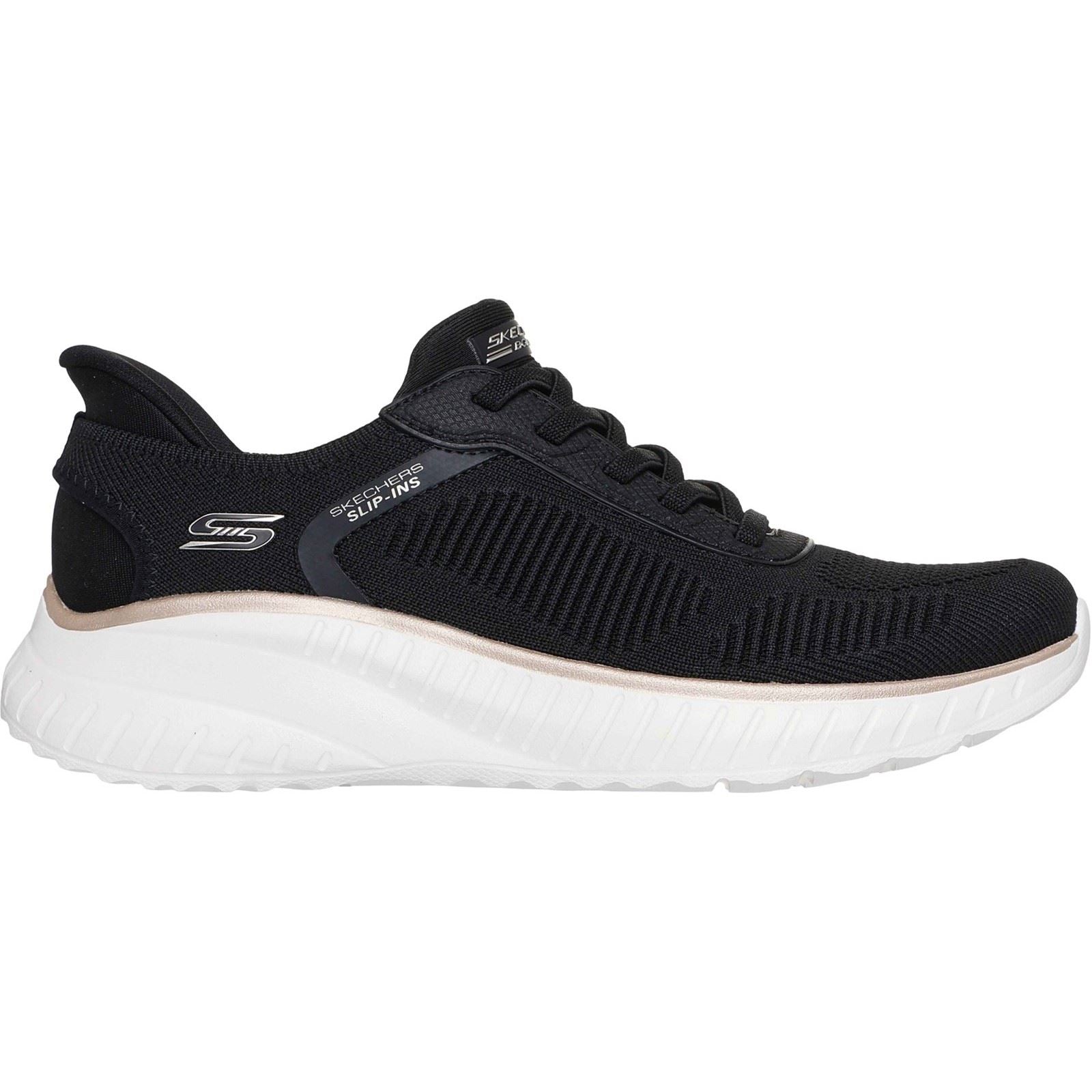 Skechers BOBS Sport Squad Chaos Textile Women's Black/Gold Standard Trainers