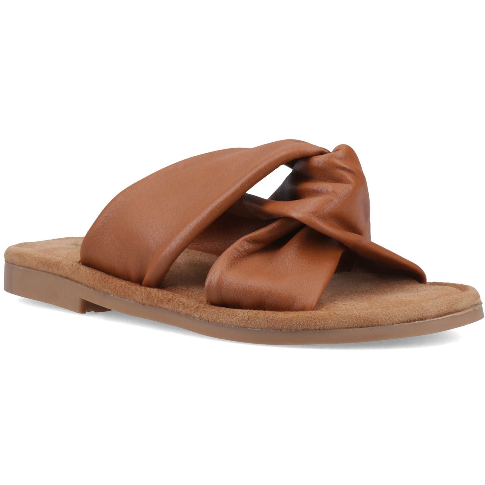 Hush Puppies Amy Wide Fit Leather Women's Tan Standard Sandals