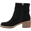 TOMS Hailey Buckle Leather Women's Black Heeled Ankle Boots