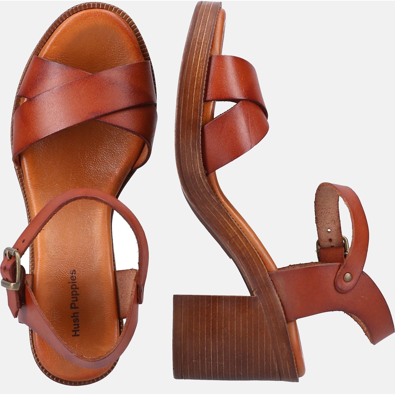 Hush Puppies Georgia Leather Women's Tan Sandals