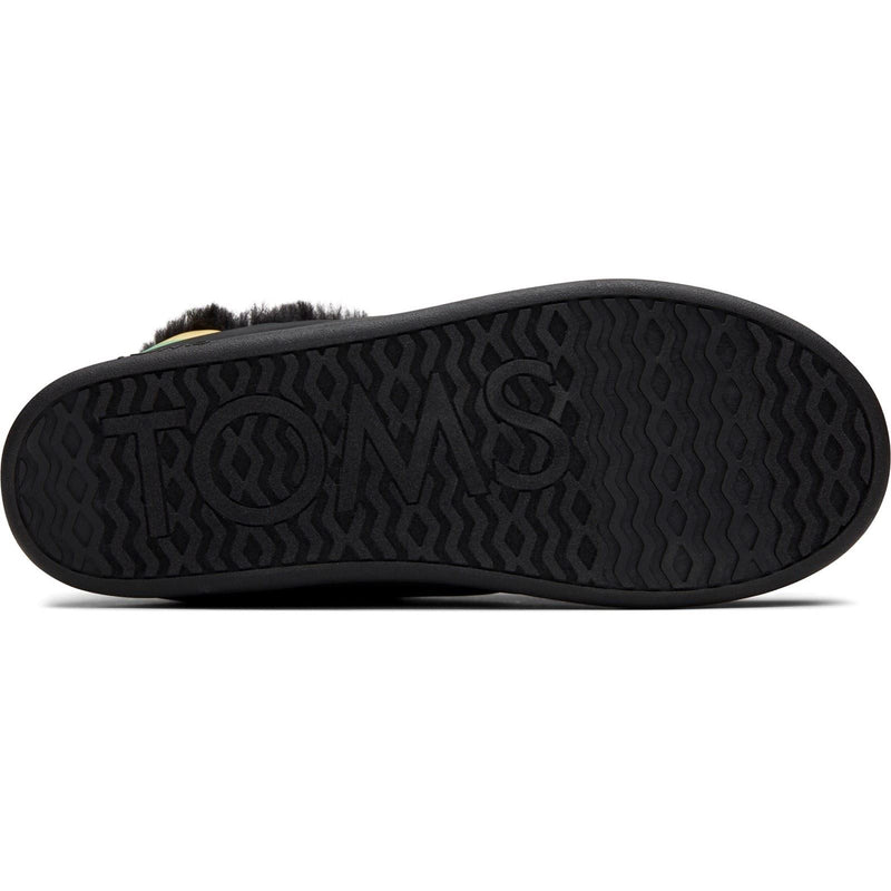 TOMS Ezra Nylon Women's Black Matte woven/Rainbow Slippers