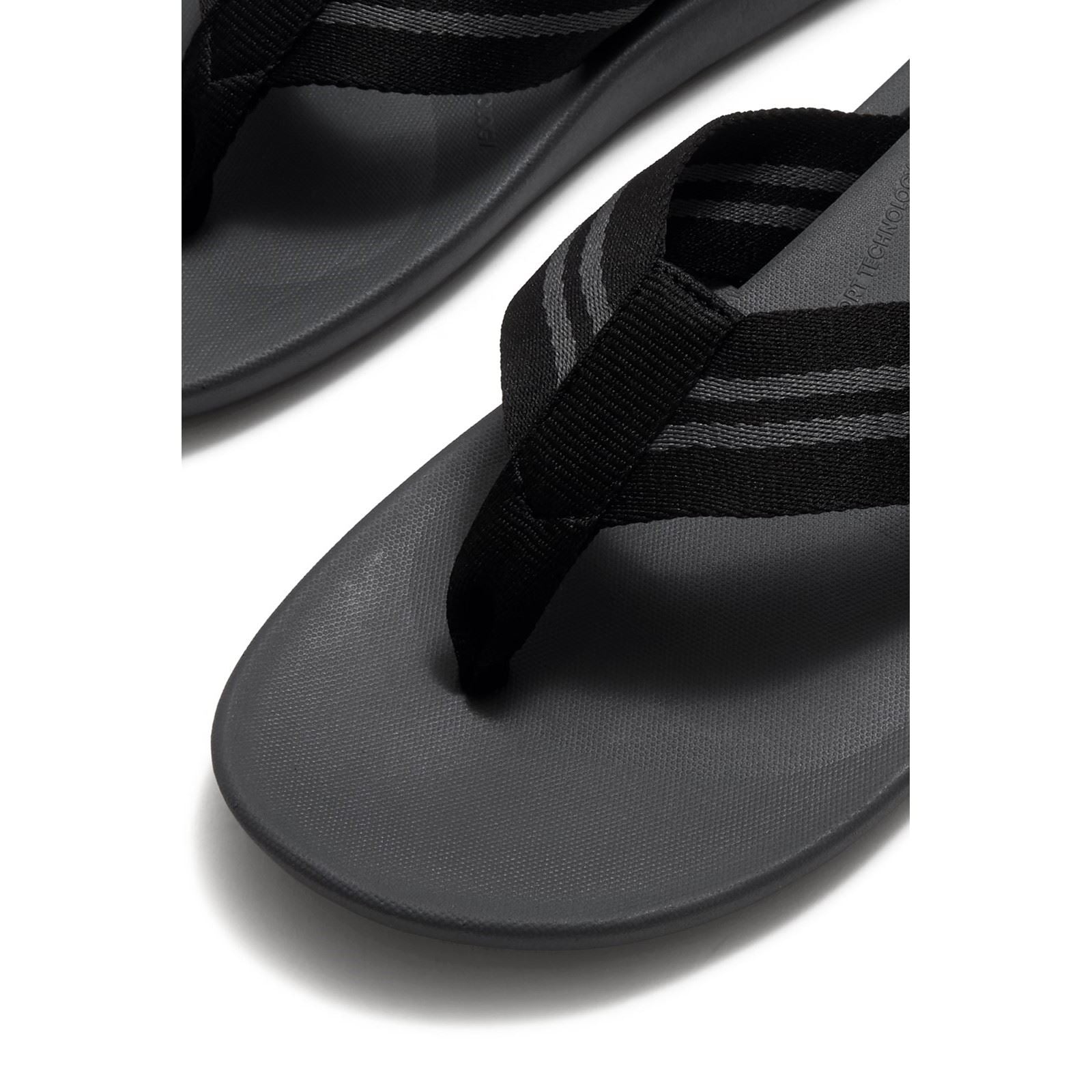 Fitflop iQushion Polyester Men's Black/Charcoal Flip Flops