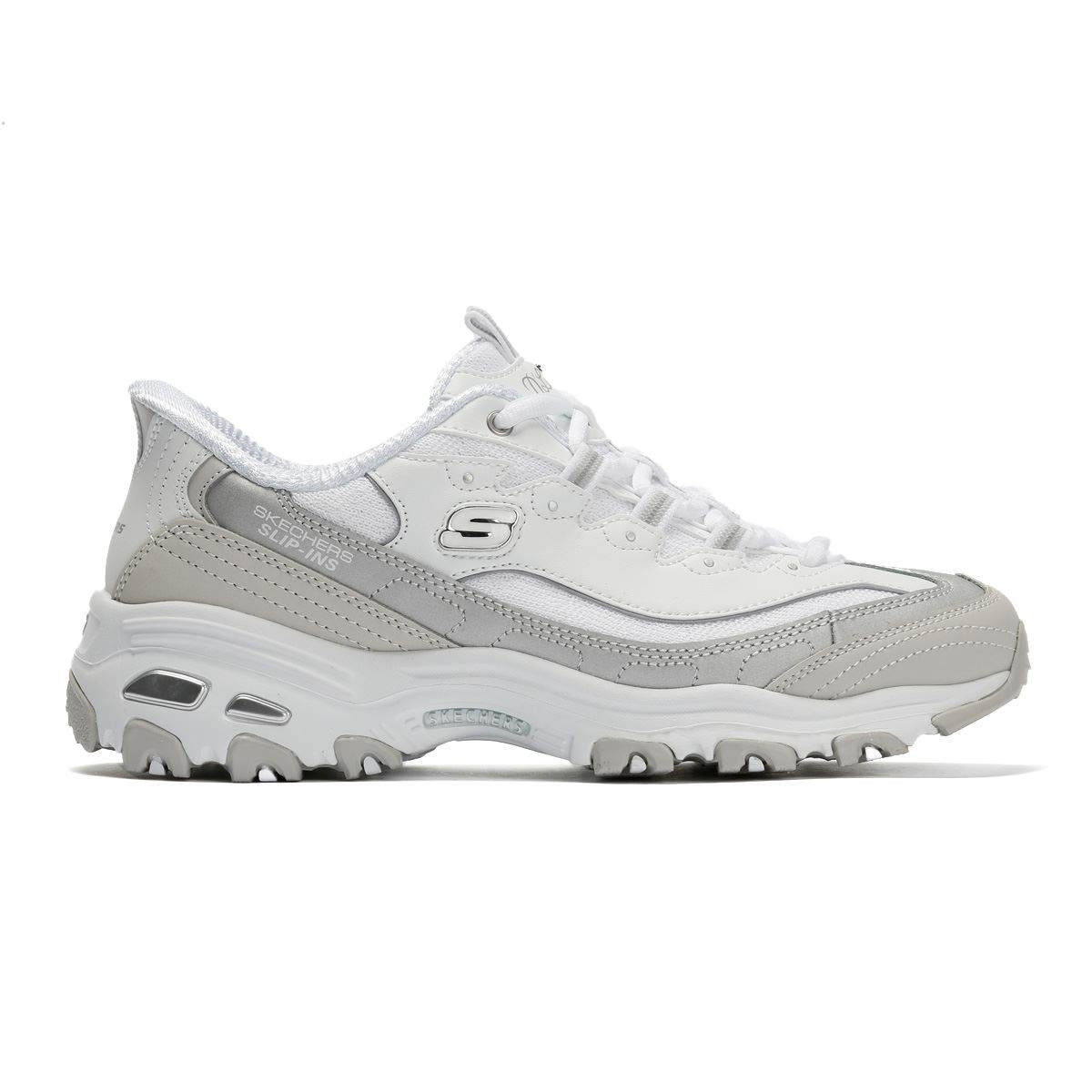Skechers Slip-Ins D'Lites Smooth Women's Silver/White Trainers