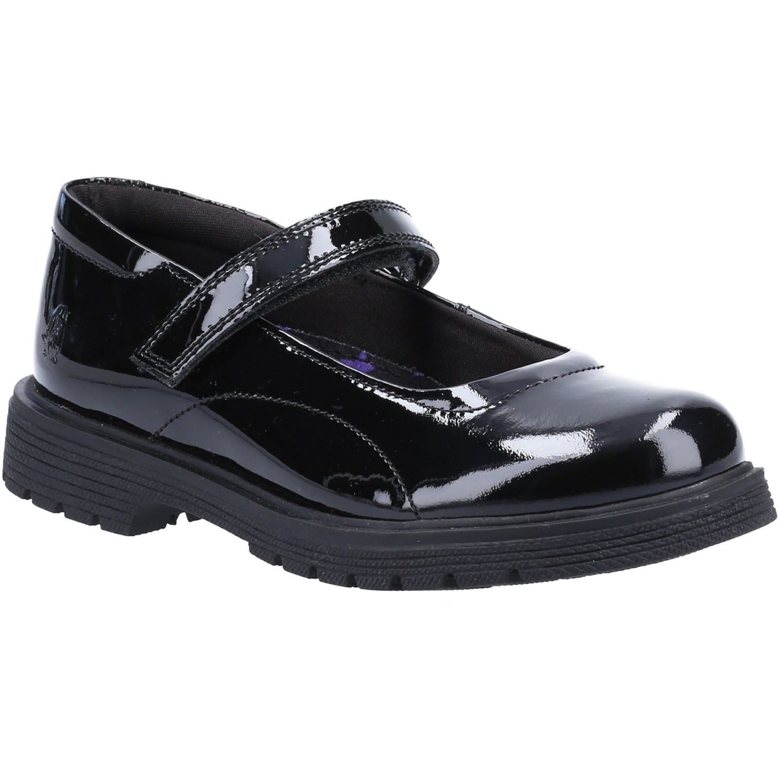 Hush Puppies Tally Youth Girls Black Patent Leather Shoes