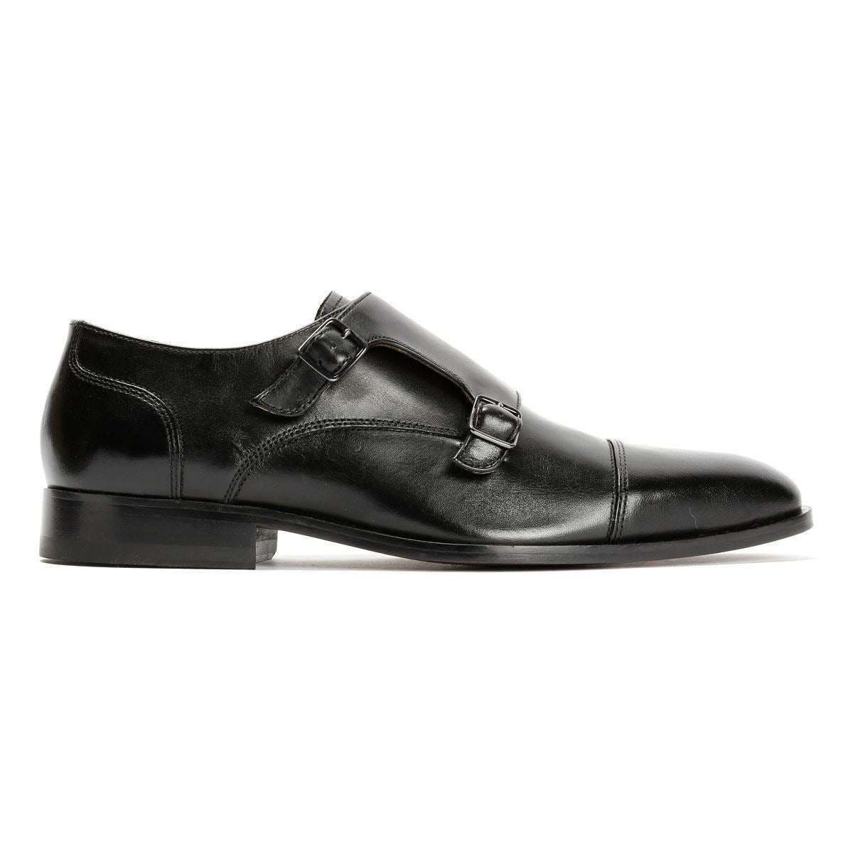 Chapman & Moore Toe Cap Monk Leather Men's Black Shoes