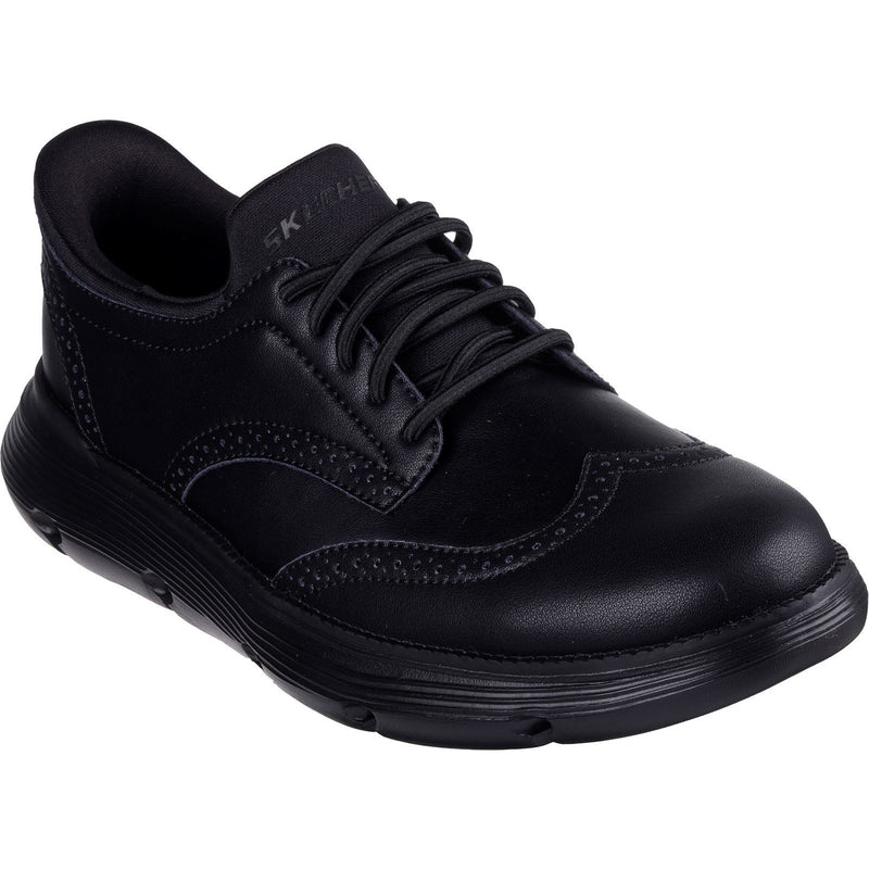 Skechers Garza Sully Leather Men's Black Lace-Up Shoes