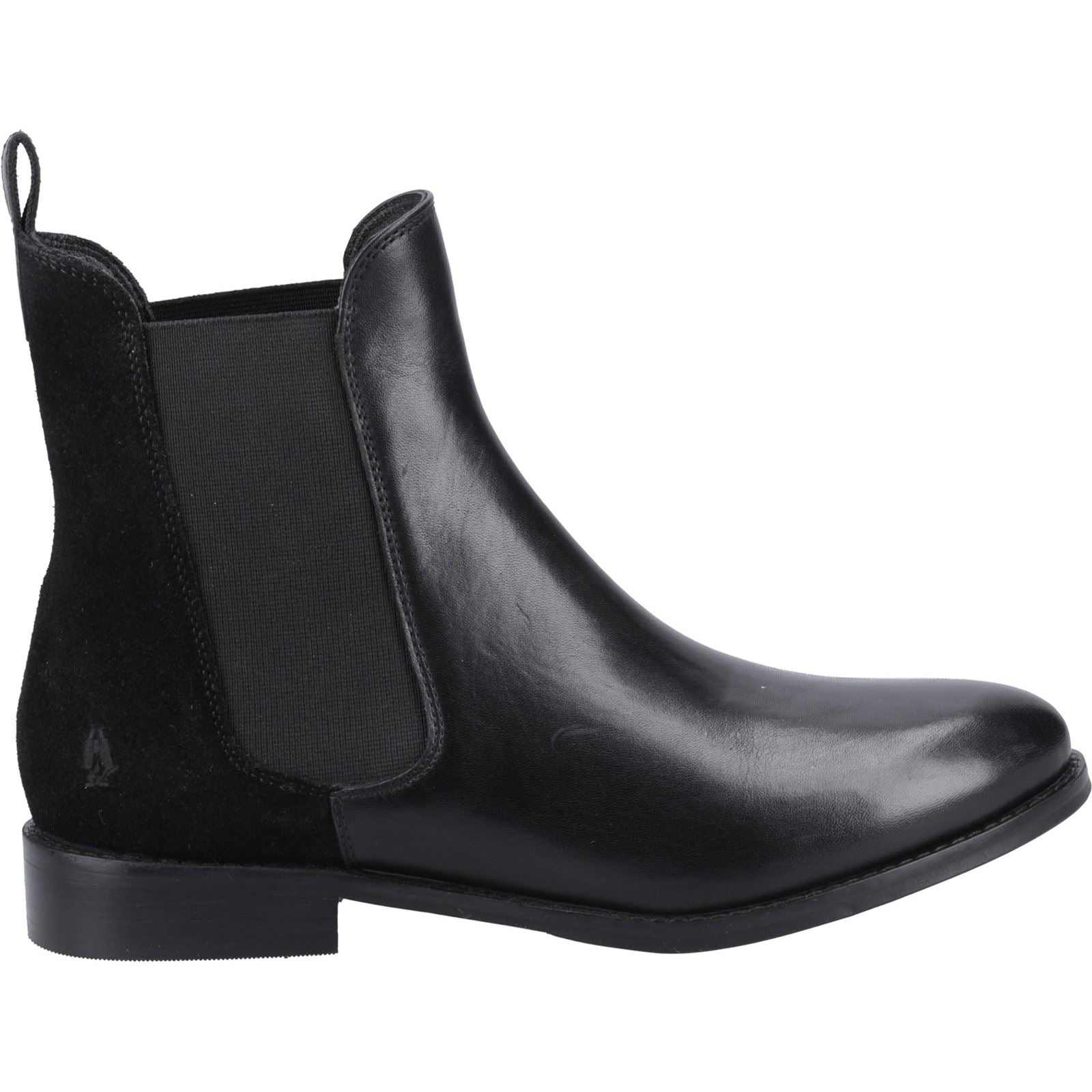 Hush Puppies Colette Leather Women's Black Wide Fit Flat Chelsea Boots