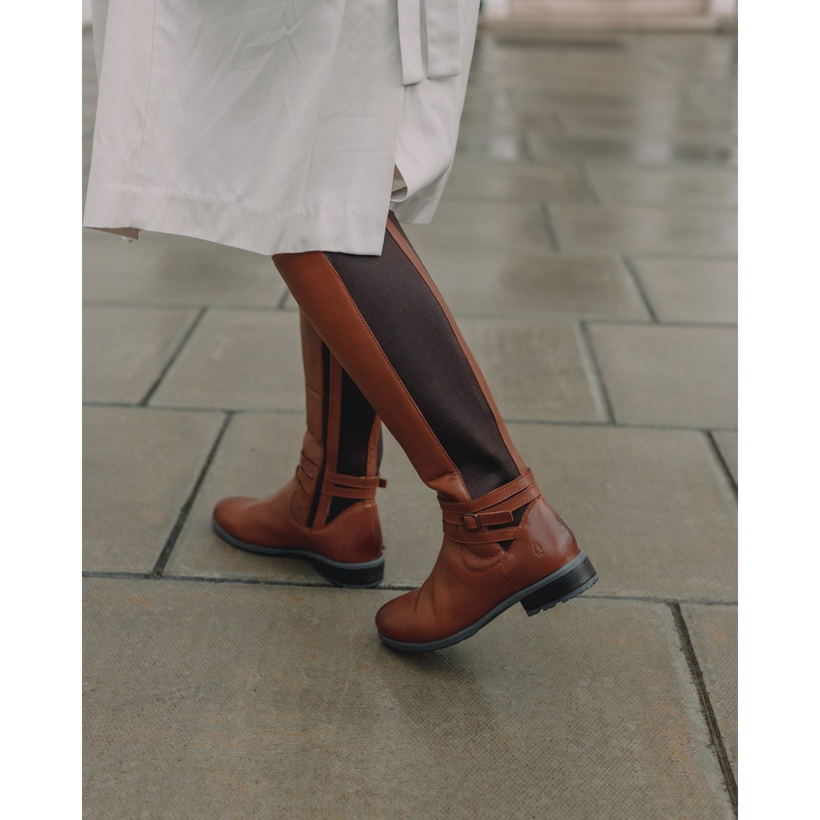 Hush Puppies Vanessa Leather Women's Tan Heeled Knee High Boots