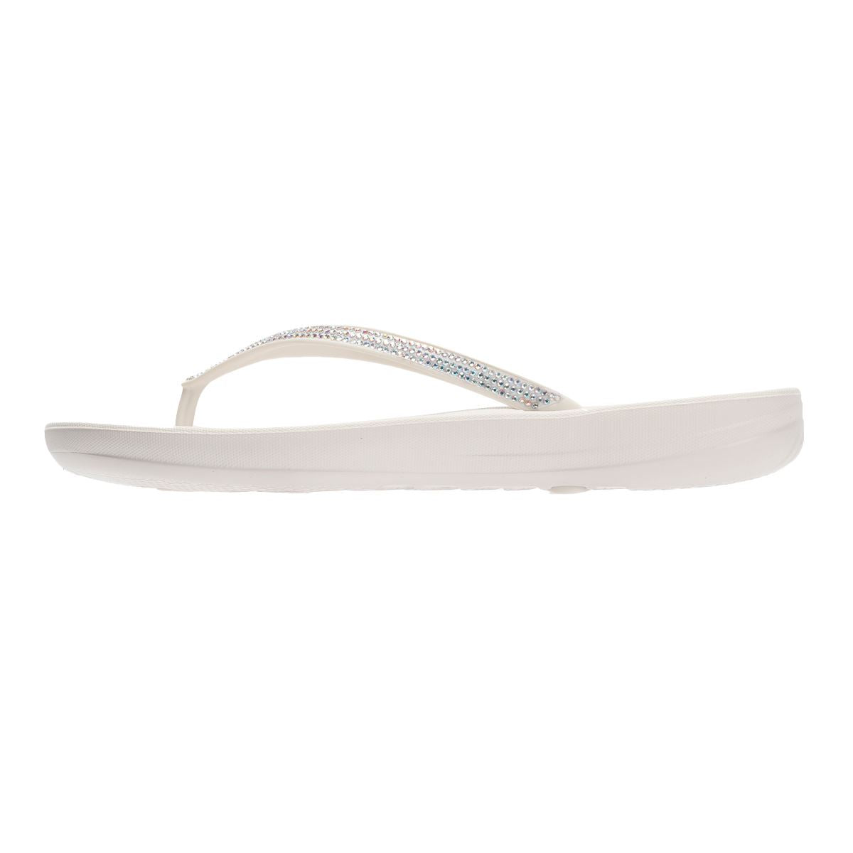 FitFlop Iqushion Sparkle Women's Urban White Flip Flops