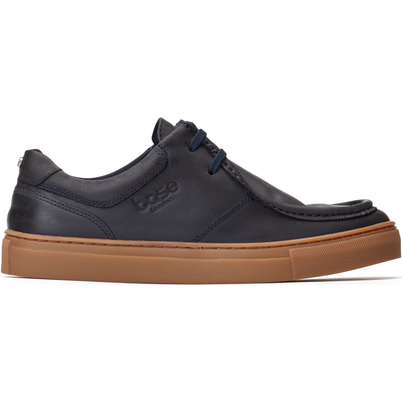 Base London Dalston Leather Men's Navy Moccasins Shoes