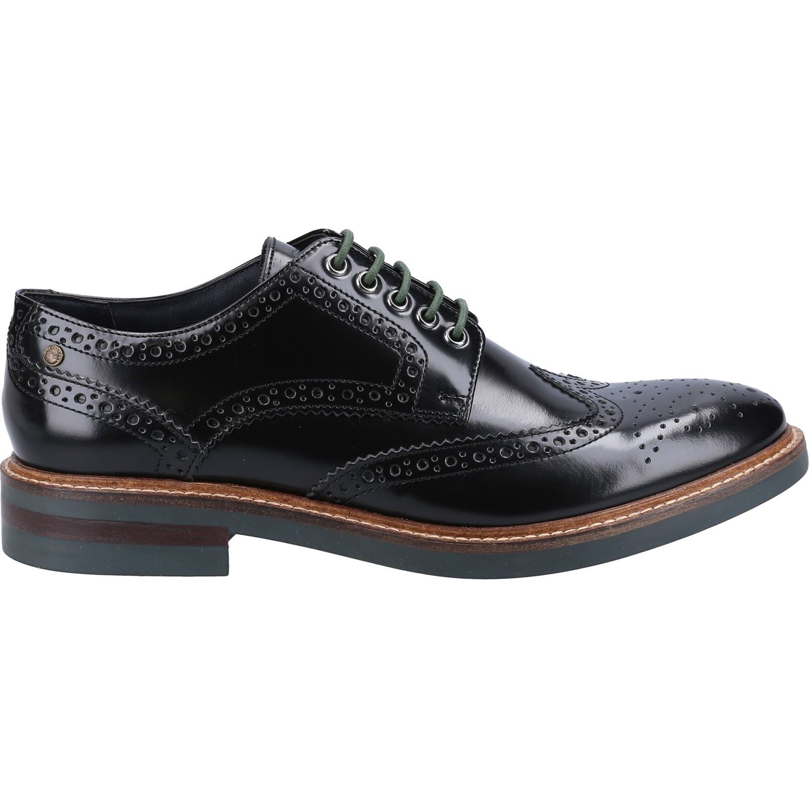 Base London Woburn Excel Leather Men's Black Brogues Shoes