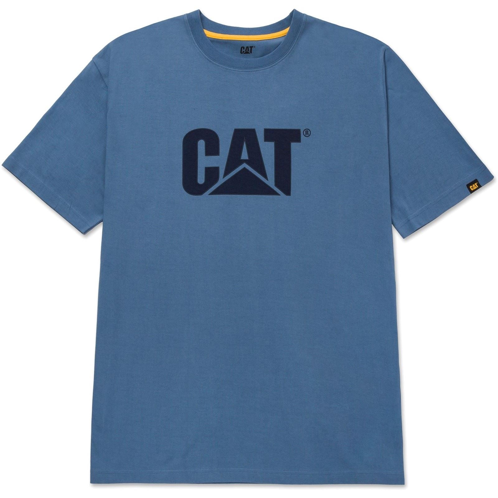Caterpillar Trademark Logo Cotton Men's Blue T-Shirt