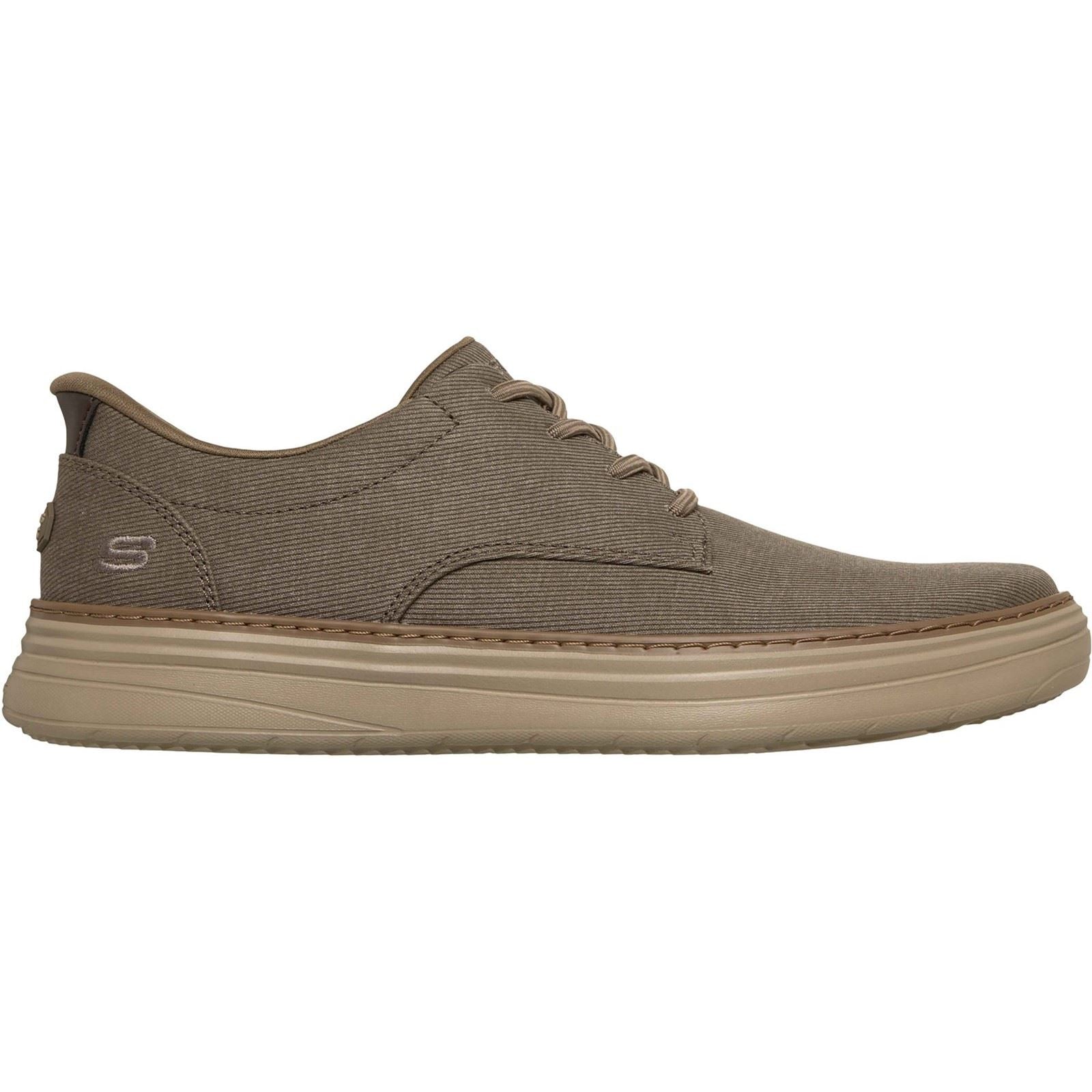 Skechers Hyland Justino Textile Men's Dark Taupe Lace-Up Shoes