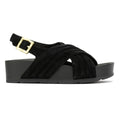 Desert Fleur Sparks Suede Women's Black Sandals