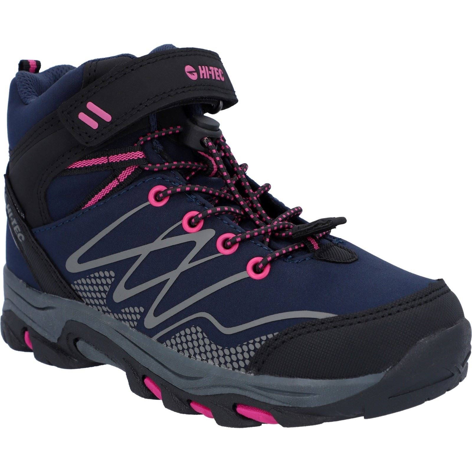 Hi-Tec Blackout Mid Polyester Girl's Navy/Magenta Hiking Boots