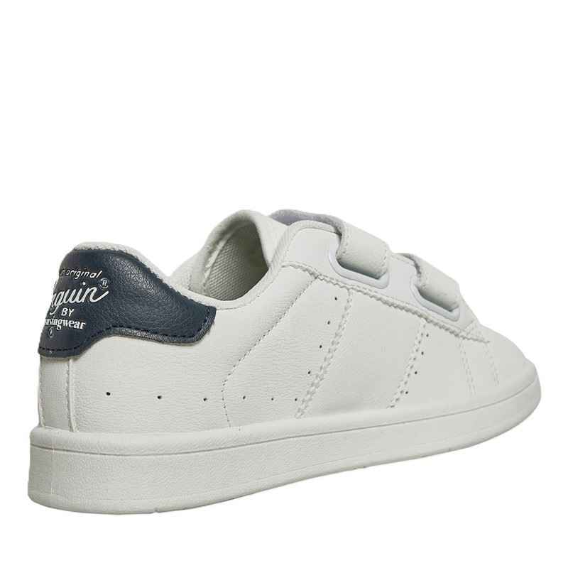 Penguin Junior Marble White/Navy Trainers