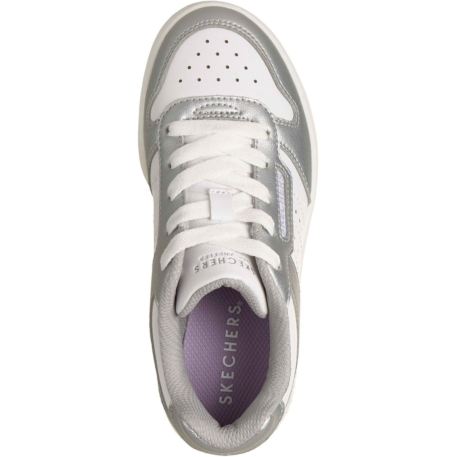Skechers Quick Street Polyurethane Girl's Silver/White Trainers
