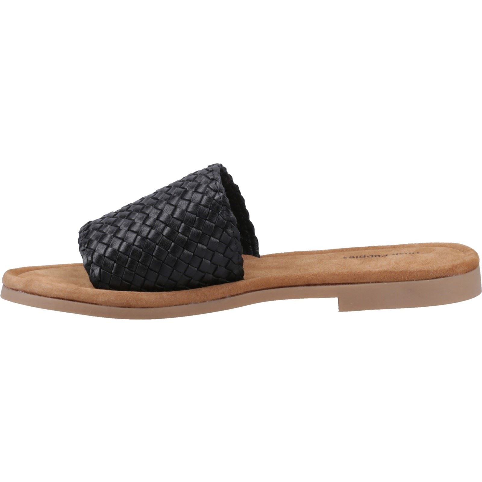 Hush Puppies Hetty Slide Leather Women's Black Wide Sandals