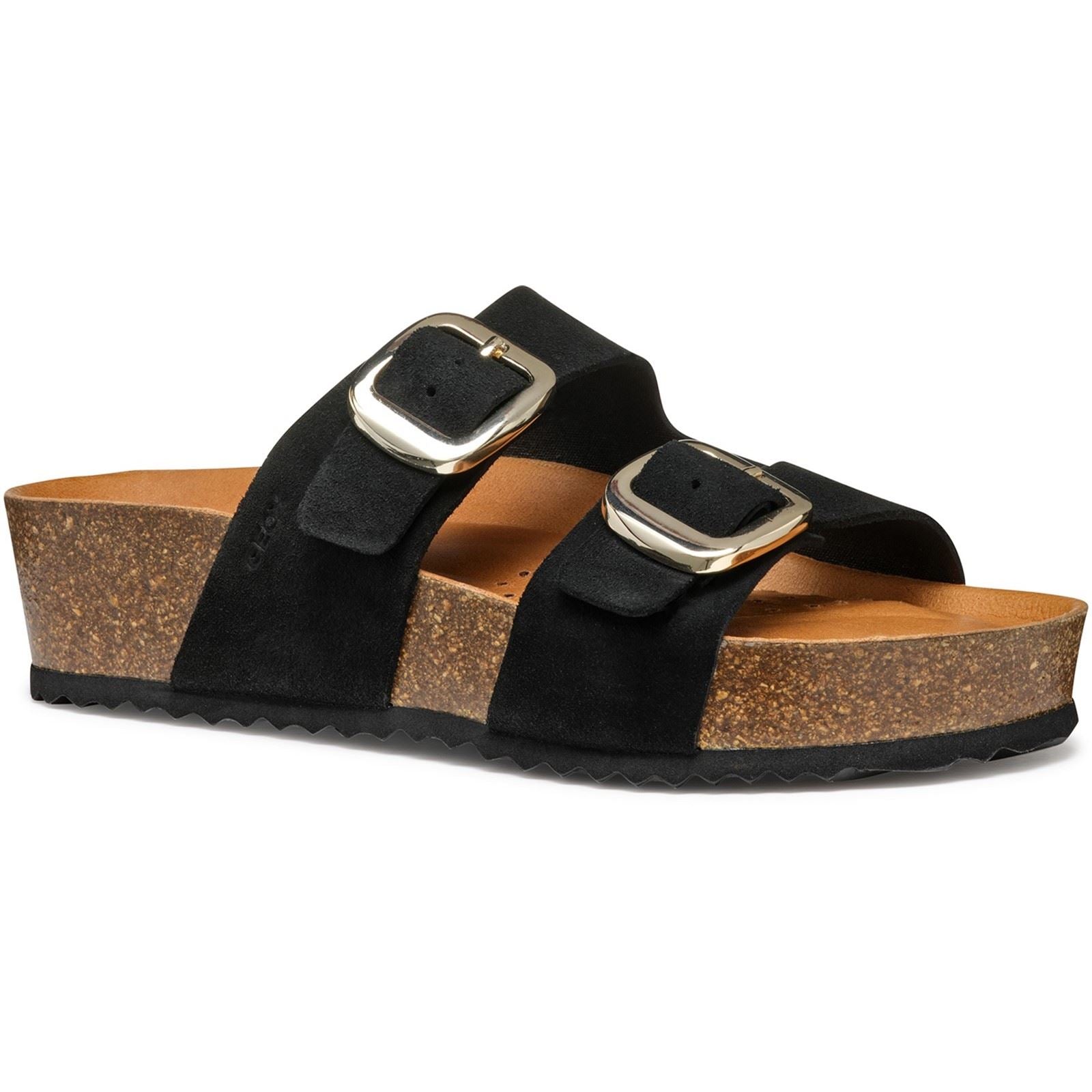 Geox D BRIONIA H Leather Women's Black Wedges