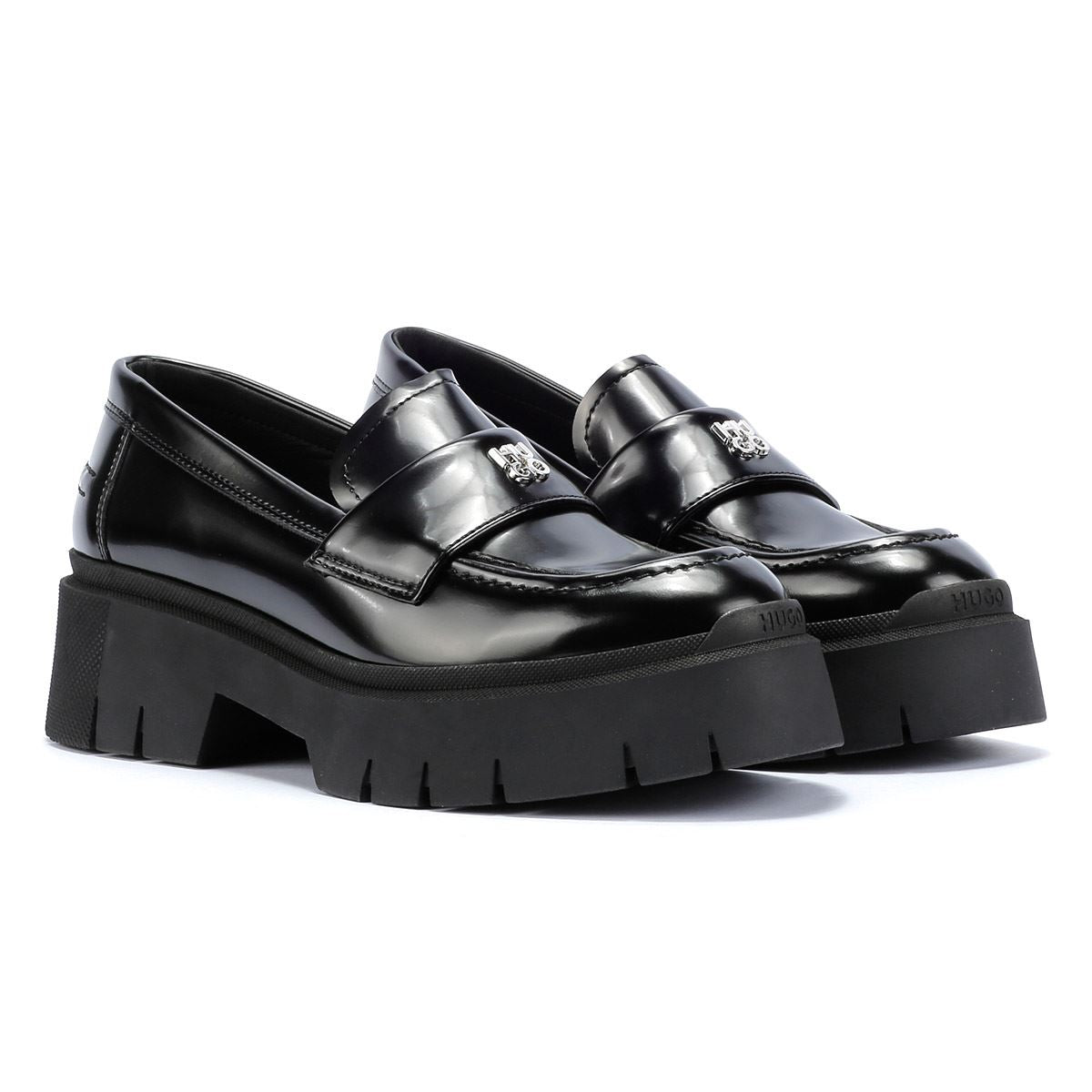 Hugo Kris Leather Women's Black Loafers