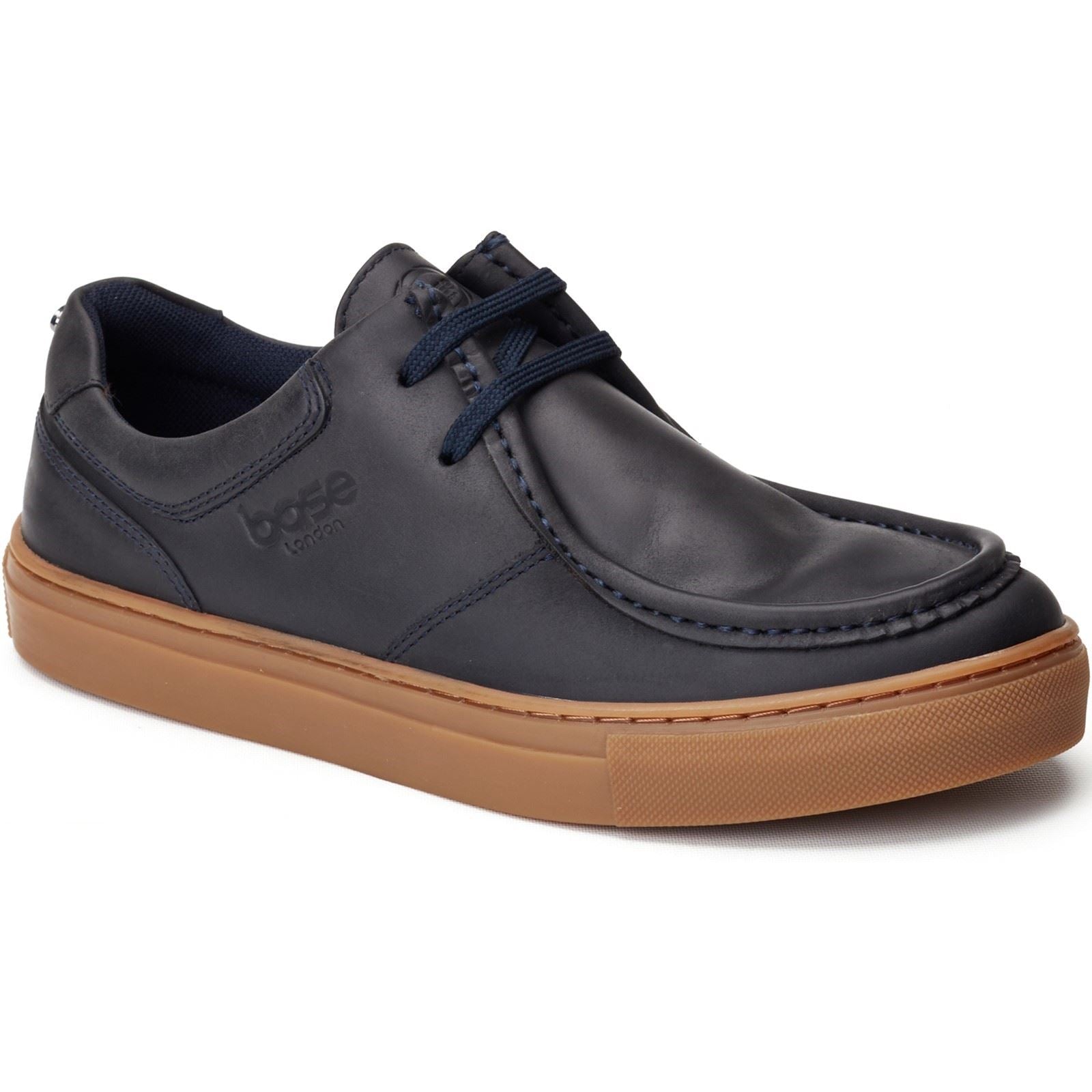 Base London Dalston Leather Men's Navy Moccasins Shoes