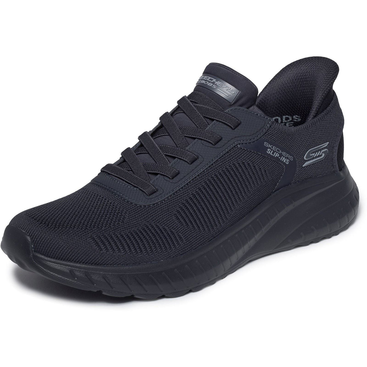 Skechers BOBS Sport Squad Chaos Solid Step Textile Men's DARK CHARCOAL Trainers