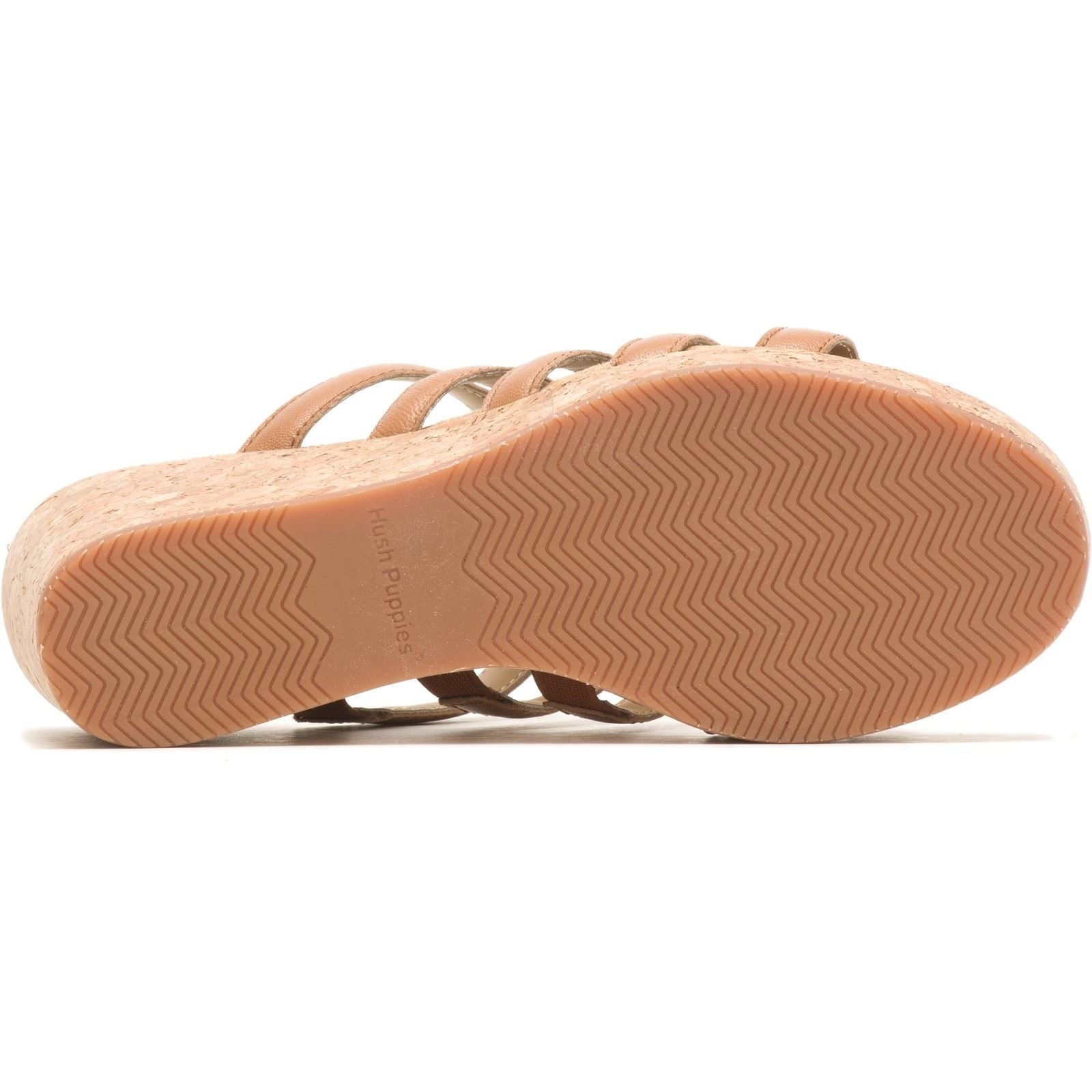 Hush Puppies Willow Slide Leather Women's Tan Wedges