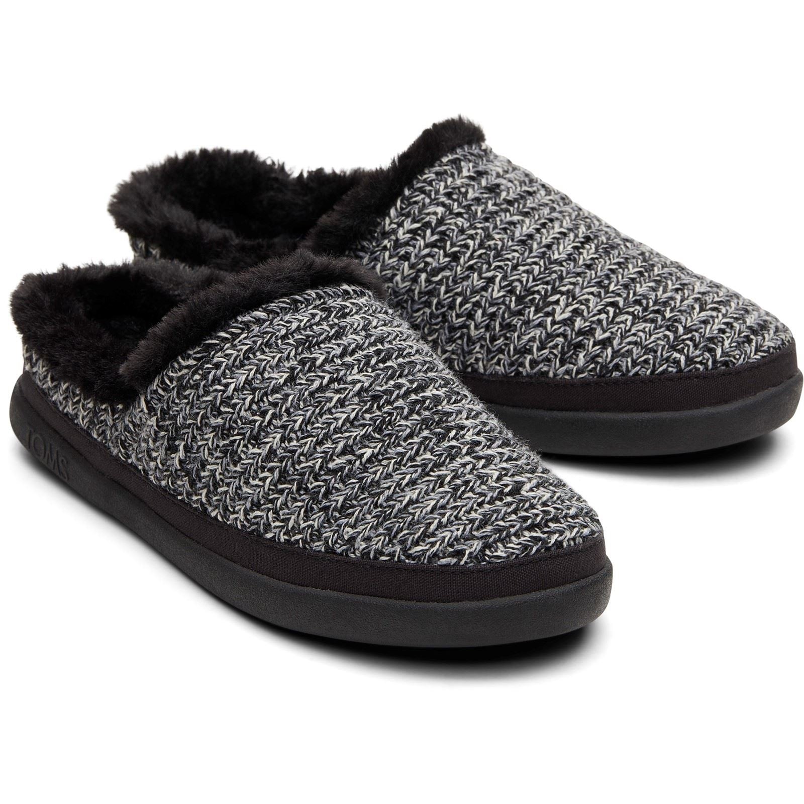 TOMS Sage Polyester Blend Women's Black Multi Cozy Sweater Knit Slippers