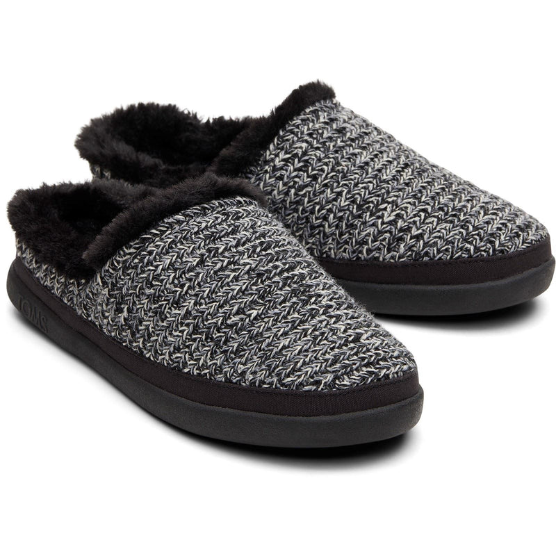 TOMS Sage Polyester Blend Women's Black Multi Cozy Sweater Knit Slippers
