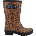 Hunter Original Short Leopard Print Rubber Women's Rich Tan/Saddle/Black Wellington Boots