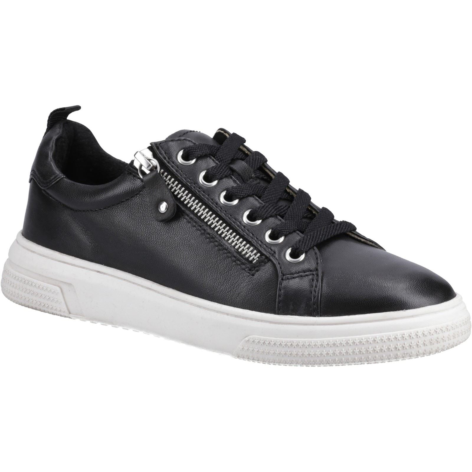 Hush Puppies Martha Leather Women's Black Trainers