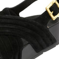 Desert Fleur Sparks Suede Women's Black Sandals