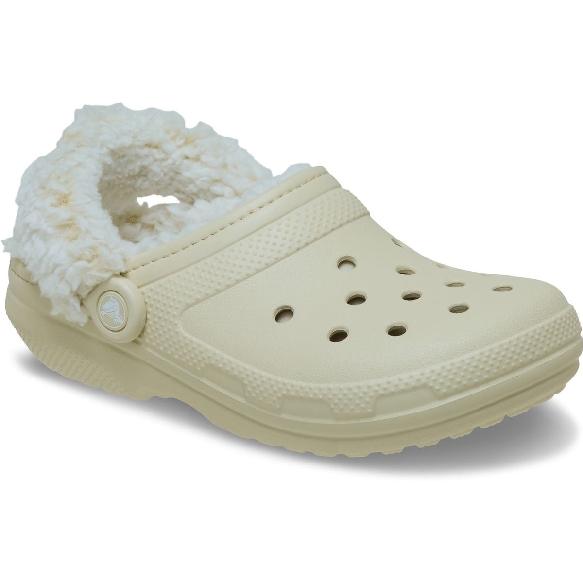 Crocs Classic Fleece Lined Polyester Blend Women's Bone Clogs