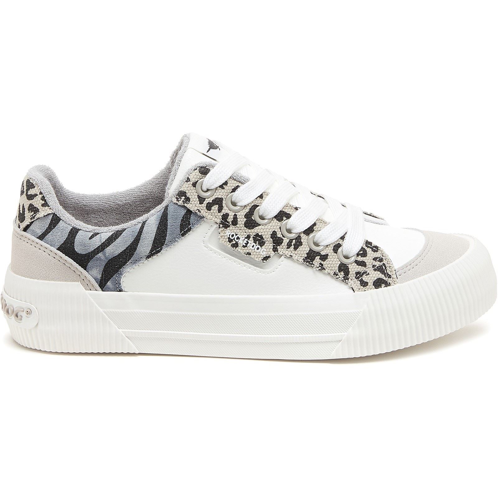 Rocket Dog Cheery Blocked Animal Textile Women's Grey/White Trainers