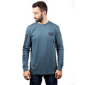 Caterpillar Trademark Banner Long Sleeve Cotton Men's Green T-Shirt