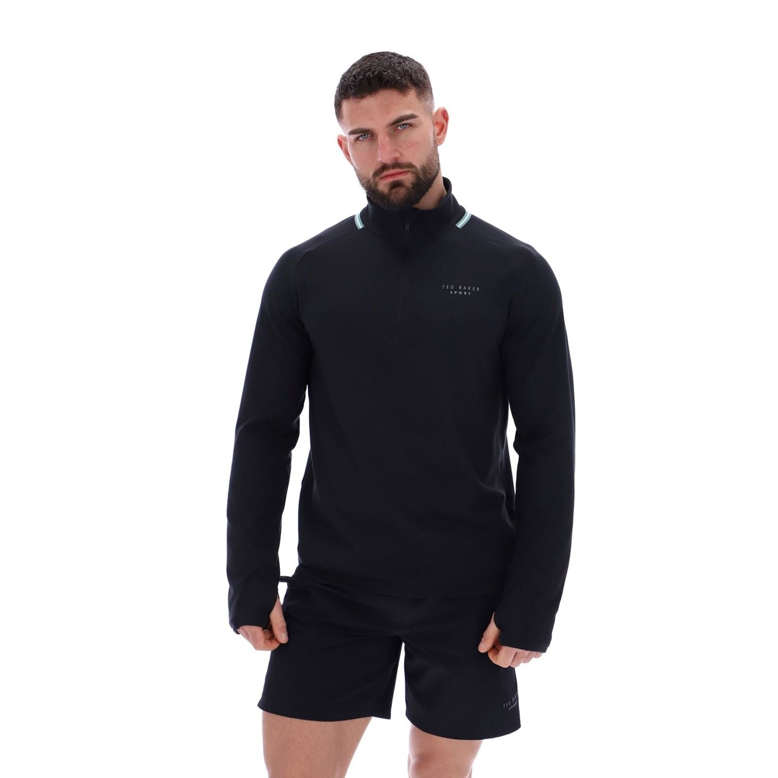 Ted Baker RORY TBMTTA256 Polyester Men's Black Activewear T-Shirts